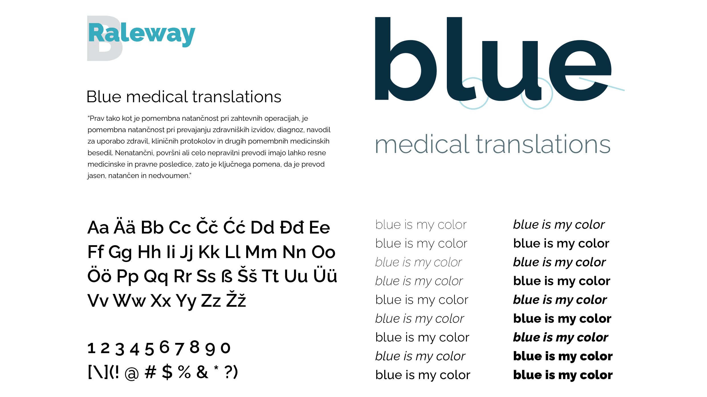 Studioem Blue Medical Translation tipografija